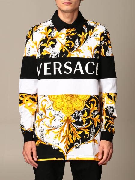 versace polo men& 39|versace long sleeve polo.